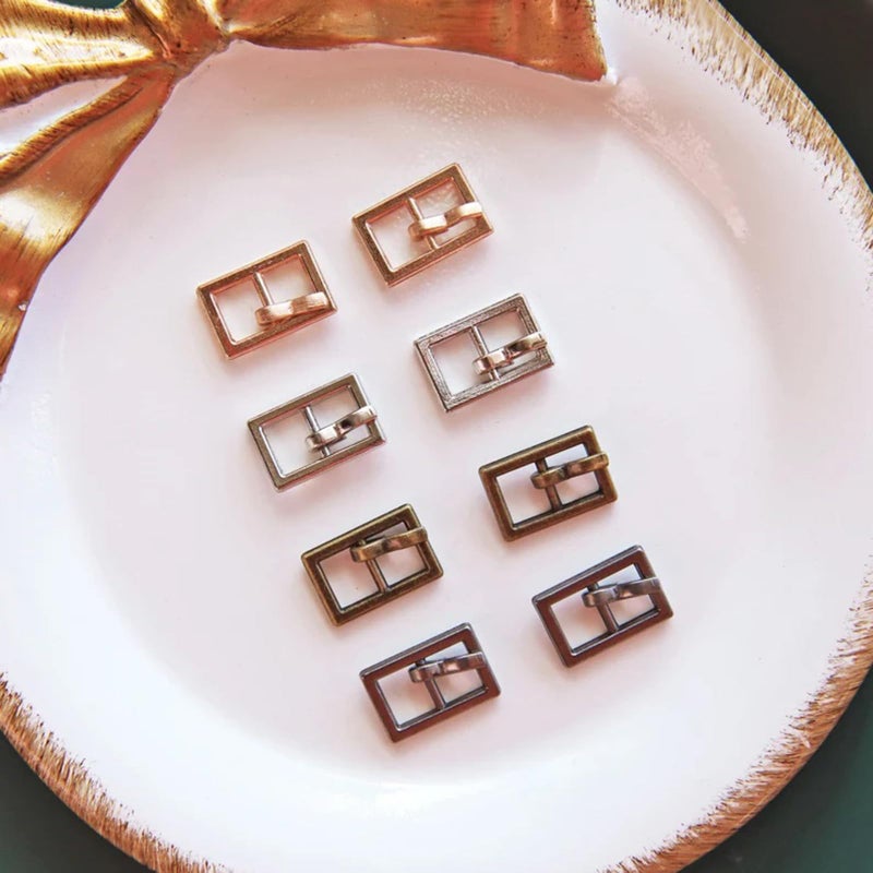 Peachcor 5mm / 0.2 inches (Inner Diameter) Tiny Rectangle Shape Metal Buckles, Doll Mini Buckles, in 4 colors, Perfect for Doll Clothes (5 PCS) - Image 3